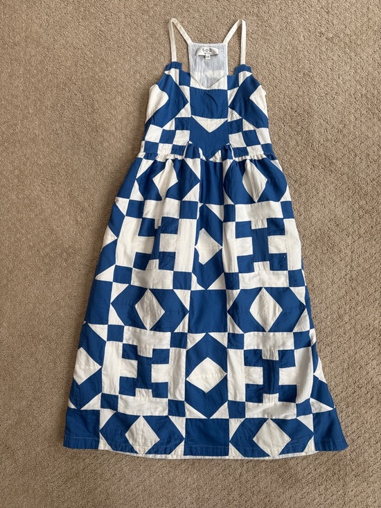 Sea Dresses & Skirts - Sea NY Blue & White Geometric Print Midi Dress, Size XXS